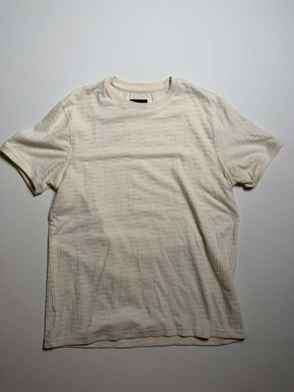 Marc Asher New York Men's Off-White Textured Short Sleeve T-Shirt Size M